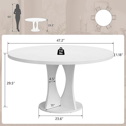 Einhomn 47.2-inch Round Dining Table, Kitchen Table - Image 2