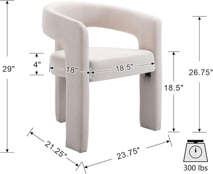 VESCASA Linen Barrel Dining Chair - Image 2