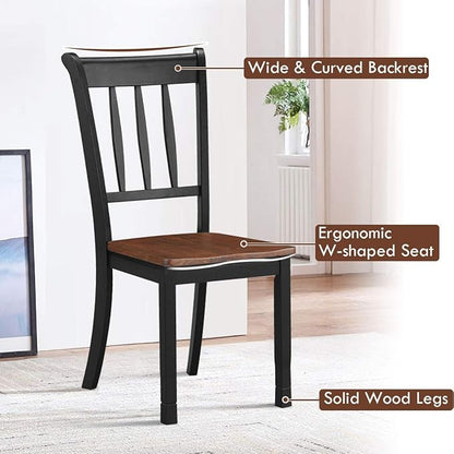 Giantex Wood Dining Chairs Set of 2, Armless Kitchen Chairs w/Solid Rubber Wood - Image 5