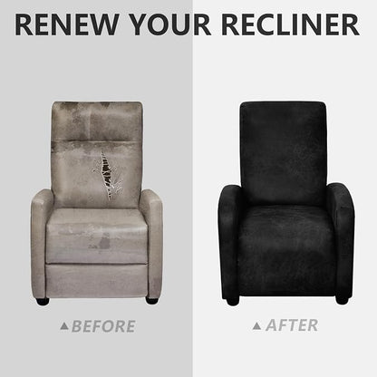ANARACHON Recliner Chair Covers Leather Look Recliner Cover 4-Piece Slipcovers - Image 6