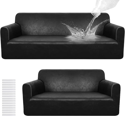 Peryiter 2 Pcs Sofa Covers Couch and Loveseat Covers Set Stretch Sofa Slipcover by Peryiter