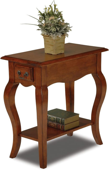 Leick Home 9018-BR One Drawer French Cabriole Leg Side Table by LeickFurniture