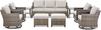 Outdoor Patio Furniture Set-9 Pieces All-Weather Wicker Outdoor Furniture - Image 9