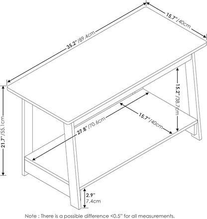 Furinno BEGINNING TV Stand, 2-Tier Rectangular Entertainment Center - Image 6