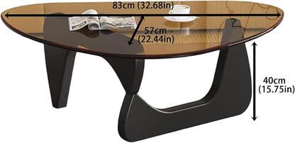 EASYSOUL Modern Glass Coffee Table, 32.68" D x 22.44" W x 15.75" H, Abstract - Image 2