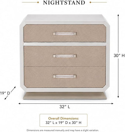 First of a Kind Nightstand Modern Glam Wood Bedside Table Dior Collection Two - Image 3