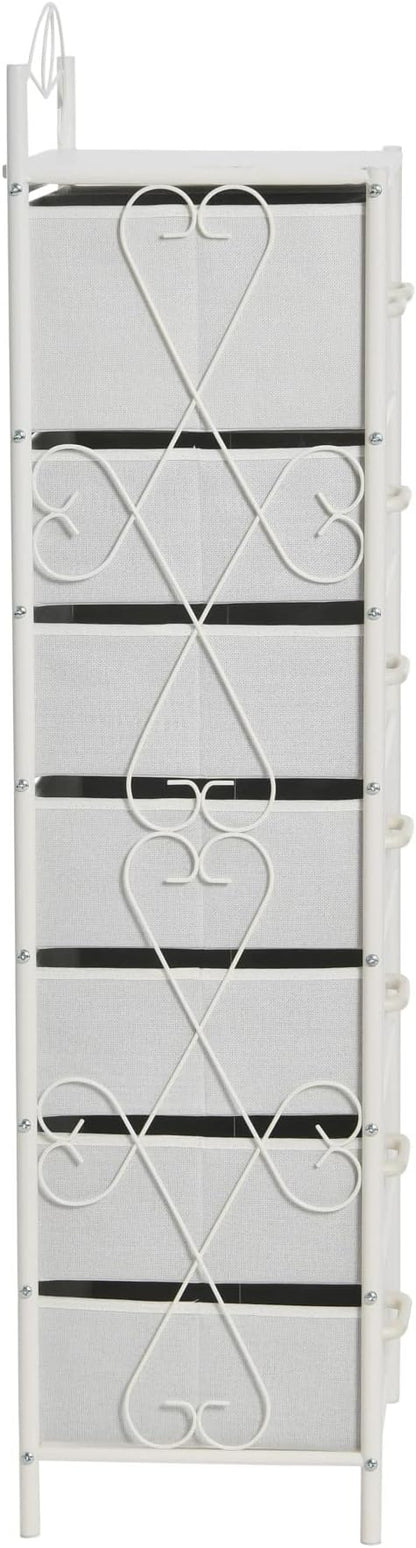 Household Essentials Scandinavian White Iron & Wood Tower Dresser - Image 5