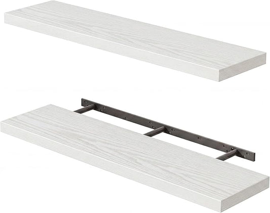 Fixwal Floating Shelves for Wall, 35.4" Long Heavy Duty Wall Mounted Rustic by Fixwal