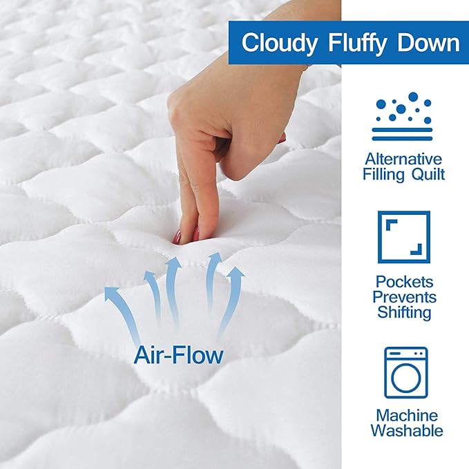 Cot Mattress Pad Protector Waterproof, Quilted Daybed Mattress Cover 33" X 75" - Image 4
