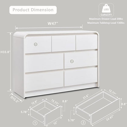 Aitjunz Modern 7 Drawers Dresser - Image 2