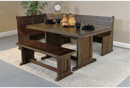 Pemberly Row 3-Piece Farmhouse Wood Breakfast Nook Set - Image 5