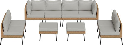 Aoxun 10 Piece Patio Furniture Set, 10 Seats Outdoor Sectional Sofas - Image 9
