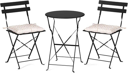 VINGLI Outdoor Folding Bistro Table and Chairs Set of 2, 3-Piece Bistro Set by VINGLI