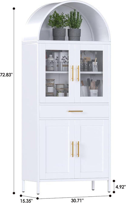 VEXPOR 73" Tall Arched Kitchen Pantry Cabinet - Image 2