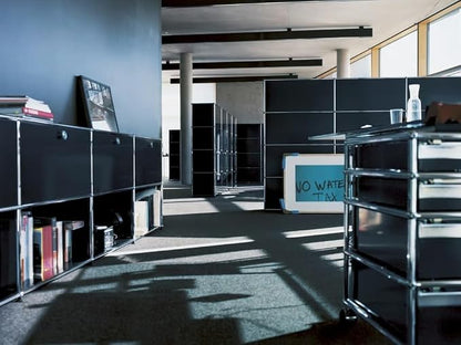 Modern Storage Cabinet Black F Versatile Free-Standing Organizer - Image 8