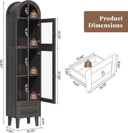 71" Tall Arched Storage Cabinet - Image 2