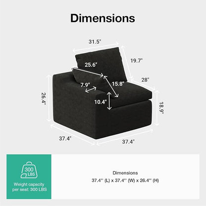 Novilla Modular Cloud Couch, Modern Sectional Sofa - Image 2