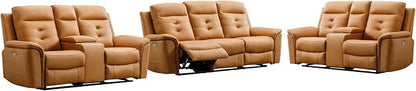 ANJ 3-Piece Faux Leather Power Recliner Sofa Set - Image 8