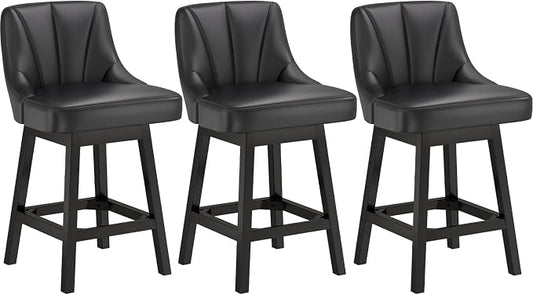 YaFiti Swivel Bar Stools Set of 3, 26 Inch Counter Height Bar Stools by YaFiti