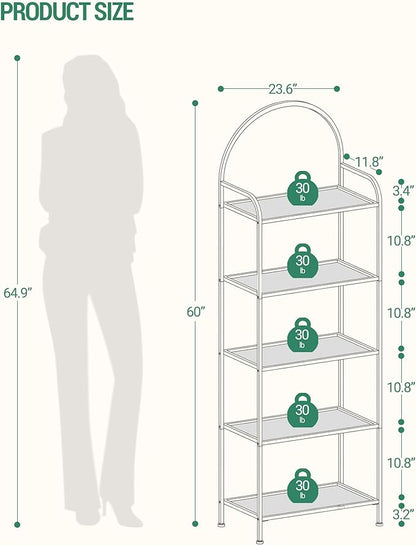 Hzuaneri Bookcase Bookshelf, Tempered Glass Bookshelves, Slim Shelving Unit - Image 3