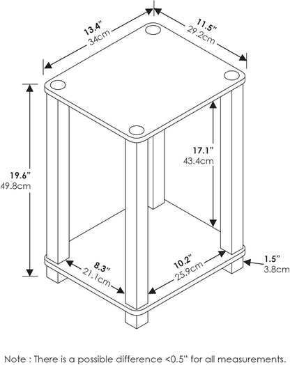 Furinno Simplistic Night Stand, 2-Tier Compact Nightstand - Image 3
