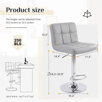 DUMOS Bar Stools Set, 24 inch Counter Height Bar Stools, Upholstered Modern - Image 3
