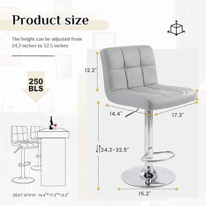DUMOS Bar Stools Set of 4, 24 inch Counter Height Bar Stools, Upholstered - Image 2