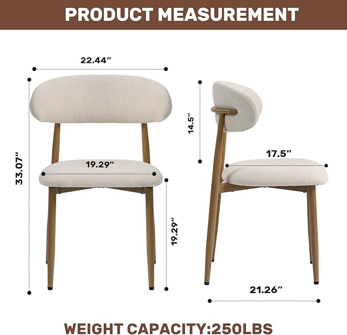 UVV Dining Chairs Set of 4, Metal Kitchen Chairs - Image 9