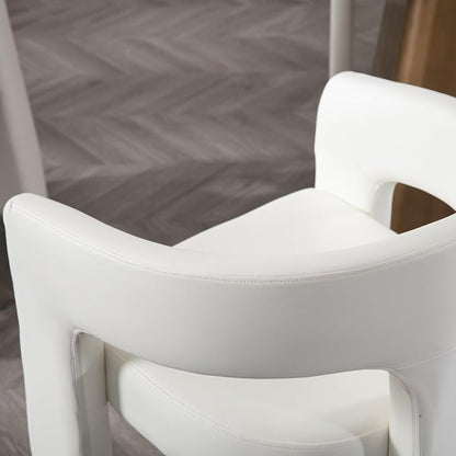 BESTANO Set of 3 Modern PU Leather Upholstered Dining Chairs - Image 5