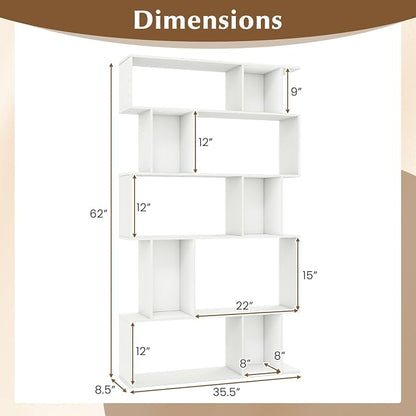 Giantex 5-Tier Bookshelves Set of 2, 10-Cube Geometric Bookcase - Image 3