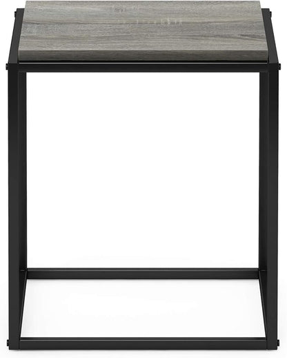 Furinno Moretti Cube Modern Stackable End Table Shelf, French Oak Grey - Image 5
