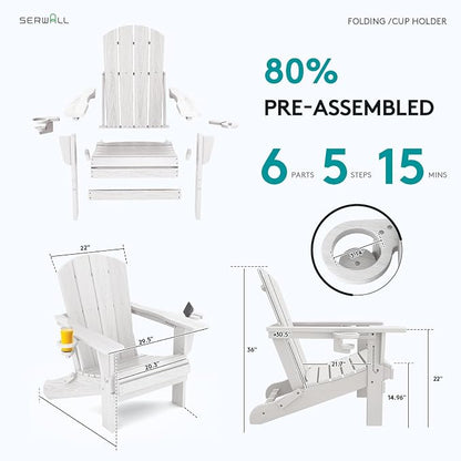 SERWALL Adirondack Chair with Cup Holders - Image 7
