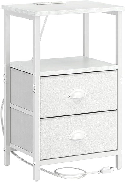 sthmec Nightstand with Charging Station, LED Night Stand Set 2, Bedside Table - Image 8