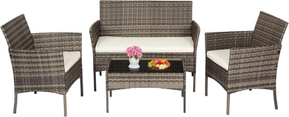 FDW Outdoor Patio Furniture Set Wicker Patio Set PE Rattan Furniture Bistro Set by FDW