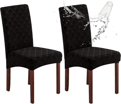 Genina Waterproof Chair Covers for Dining Room, Stretch Jacquard Dining Chair by Genina