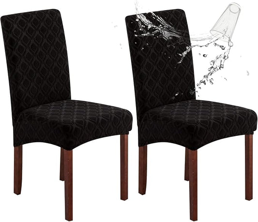 Genina Waterproof Chair Covers for Dining Room, Stretch Jacquard Dining Chair by Genina