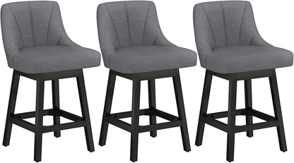YaFiti Swivel Bar Stools Set of 3, 26 Inch Counter Height Bar Stools by YaFiti