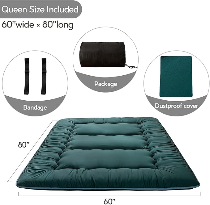 MAXYOYO Japanese Floor Mattress Futon Mattress, Thicken Sleeping Pad Foldable - Image 2