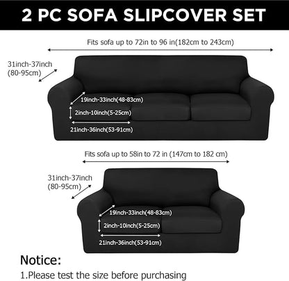 HunnmingRe Sofa Covers for 3 Cushion Couch Stretch Sofa and Loveseat Covers Set - Image 2