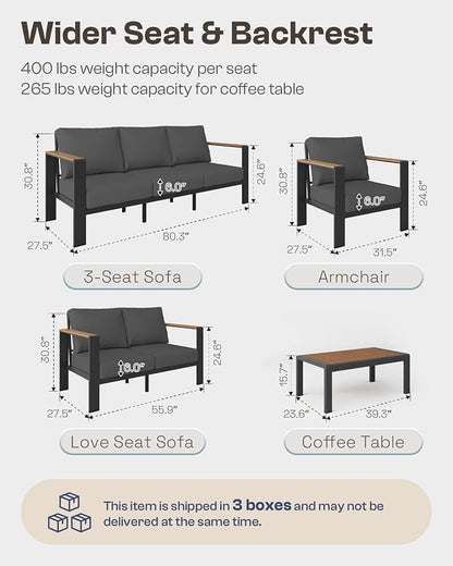 Aluminum Outdoor Patio Furniture Set - Image 8