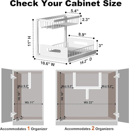 REALINN Under Sink Organizer, Pull Out Cabinet Organizer 2 Tier Slide Out Sink - Image 2