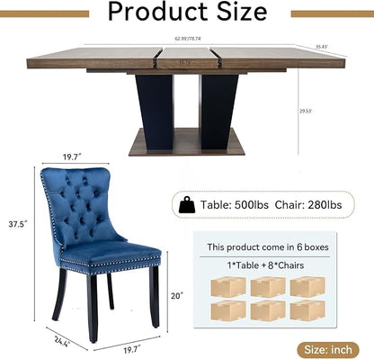 Henf 9 Pieces Extendable Dining Table Set - Image 7