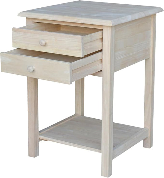 International Concepts, 25.6"H Rectangular Lamp/ End/ Side Table, 2 Drawers by InternationalConcepts