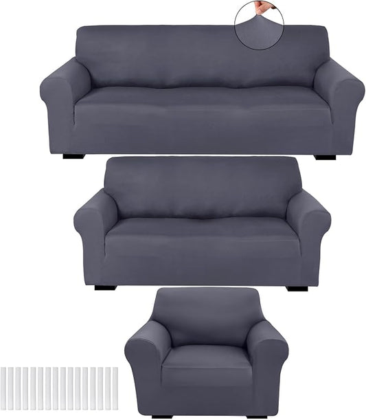 Peryiter 3 Pcs Couch and Loveseat Covers Set Sofa Cover by Peryiter