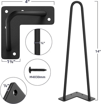 SMARTSTANDARD 14 Inch Heavy Duty Hairpin Furniture Legs, Metal Home DIY Projects - Image 2
