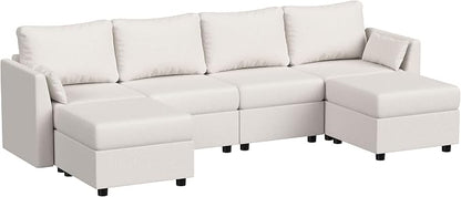 Huatean Home 114.17" Modular Sectional Sofa, 6 Seat Modular Couch - Image 6