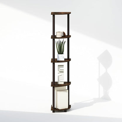 Furinno Turn-N-Tube Storage Shelves, 5-Tier Book Shelf, Corner Shelf, Toolless - Image 7