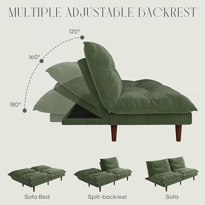 DreamDashio Futon Sofa Bed, 69 inch Futon Couch - Image 3