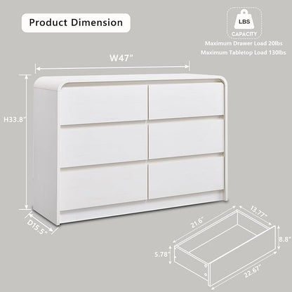 Aitjunz Modern 6 Drawers Dresser - Image 2