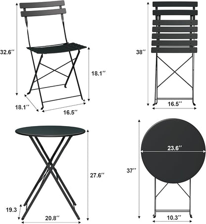 GarveeLife Outdoor Metal Bistro Set, 3-Piece Patio Furniture Set - Image 3